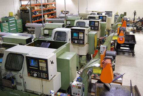 Bank of Cadet lathes(5)